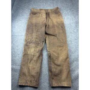 Robert Comstock Men 32 (30x28) Straight leg leather pants VTG Western Cowboy SEE
